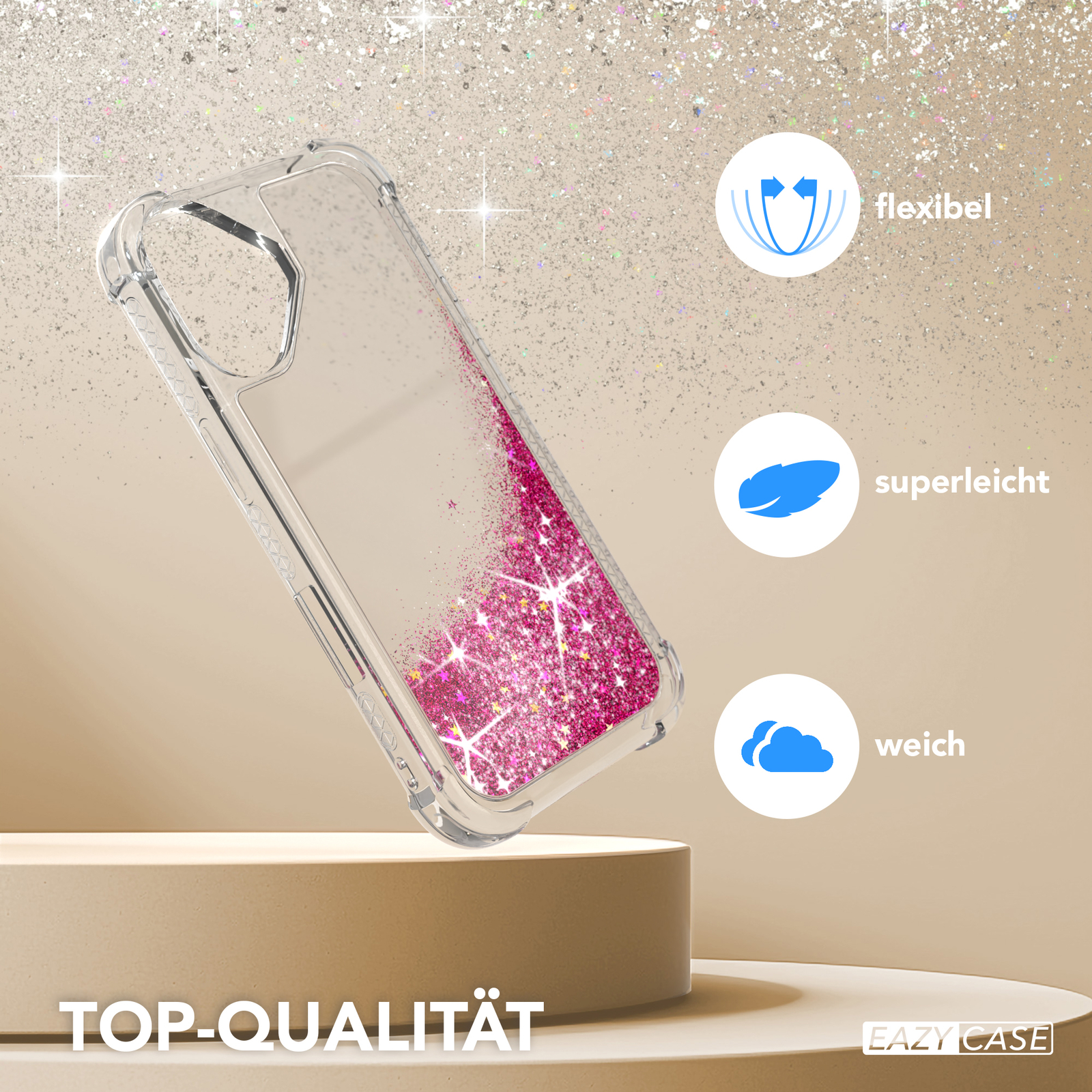 Fr Apple iPhone 16 Handyhlle Flssig Glitter Hlle Schutz Handy Cover  Pink | eBay