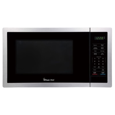 Magic Chef 900 Watt 0.9 Cubic Ft Digital Countertop Microwave, Silver (Open Box)