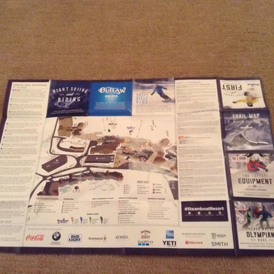 Steamboat Ski Resort Trail Map 2017-2018 NEW vail breckenridge aspen lift ticket