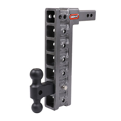 Gen-Y Hitch Mega Duty 2'' Shank 10K Adjustable 15'' Drop Hitch w/ Dual Ball Mount