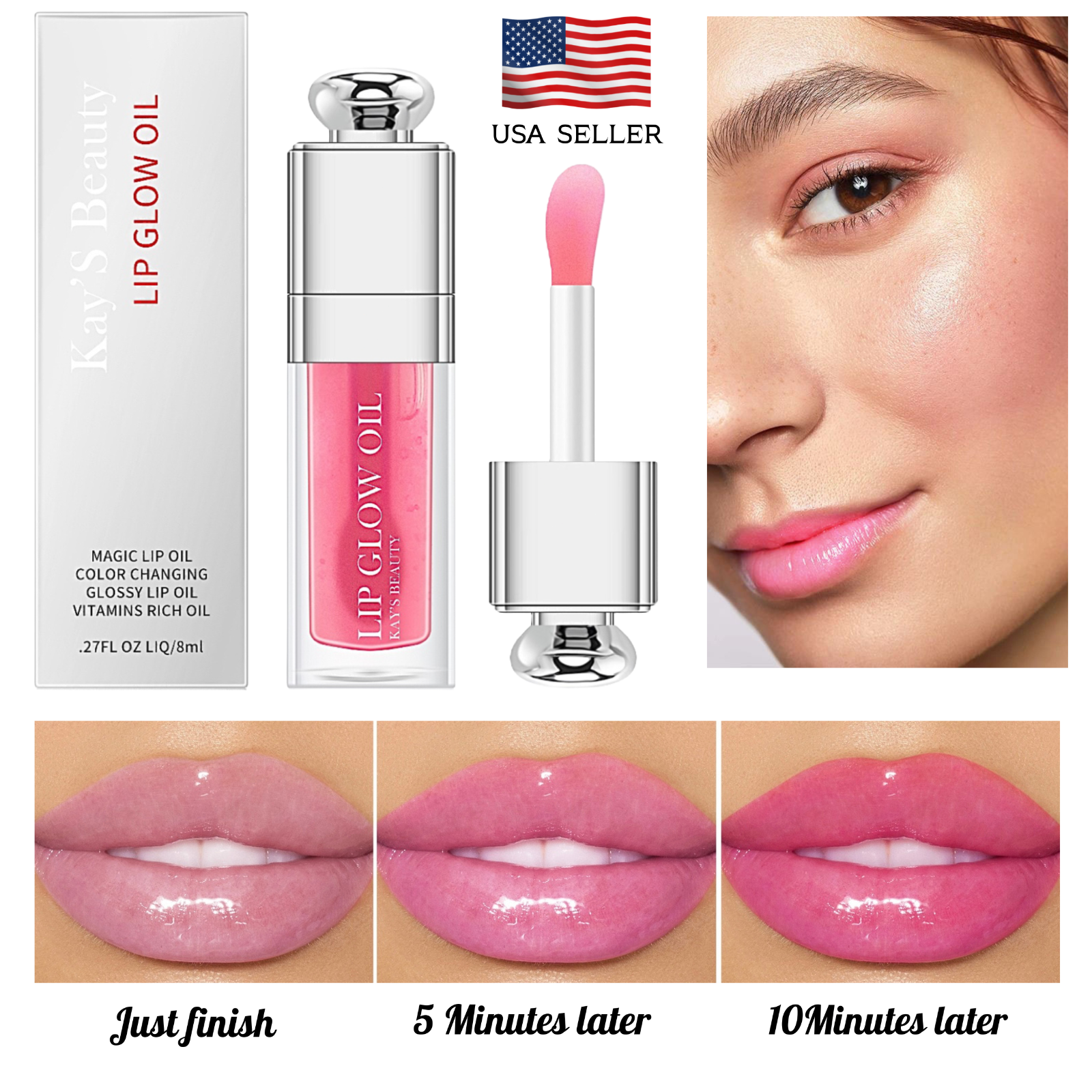 Magic Color Changing Lip Oil, Long Lasting Nourishing Lip Gl