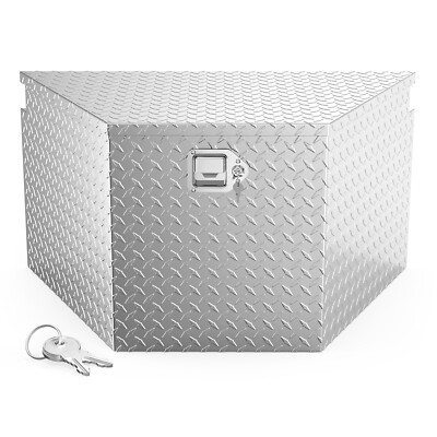 33”Aluminum Truck Trailer Tongue Tool Box w/ Lock Pickup TruckBed Storage Silver