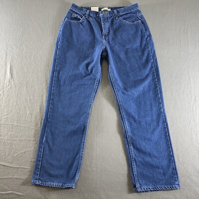 Lee Jeans Womens 12 Petite Blue Relaxed Straight Leg Slim High Rise NEW
