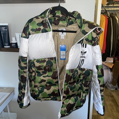 bape x adidas abc camo firebird shark puffer jacket