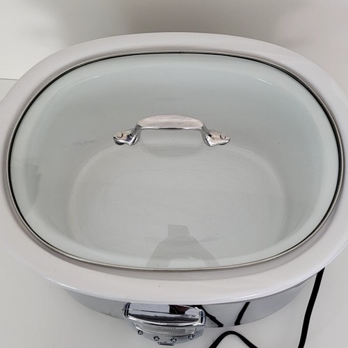 All-Clad Slow Cooker Stainless Steel Crock Pot Model Series SC01 White Ceramic