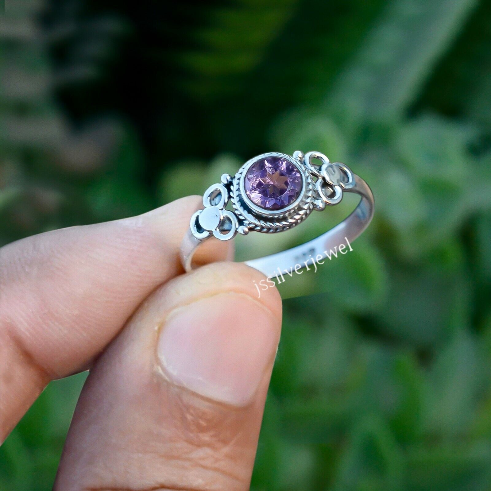 Amethyst Faceted Gemstone 925 Sterling Silver Birthstone Ring All Size JA-1424 Amethyst Faceted Gemstone 925 Sterling Silver Birthstone Ring All Size JA-1424
