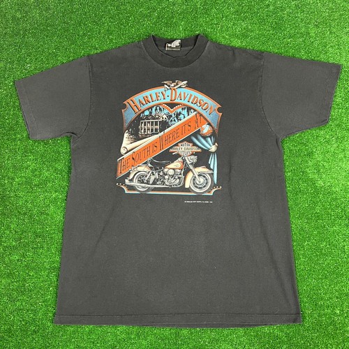 Vintage 90s 3D Emblem Harley Davidson T Shirt South Is Where Vintage 90s 3D Emblem Harley Davidson T Shirt South Is Where