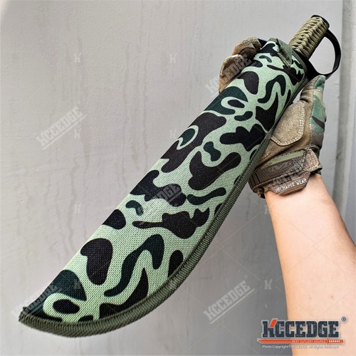 19.5" CHOPPING MACHETE FULL TANG FIXED BLADE SWORD TACTICAL MACHETE WITH GUARD