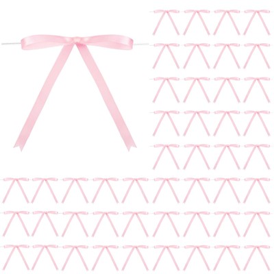 50 Pcs Twist Tie Bows 5x7 Inch Satin Ribbon Bows for Gift Wrapping Crafts DIY...