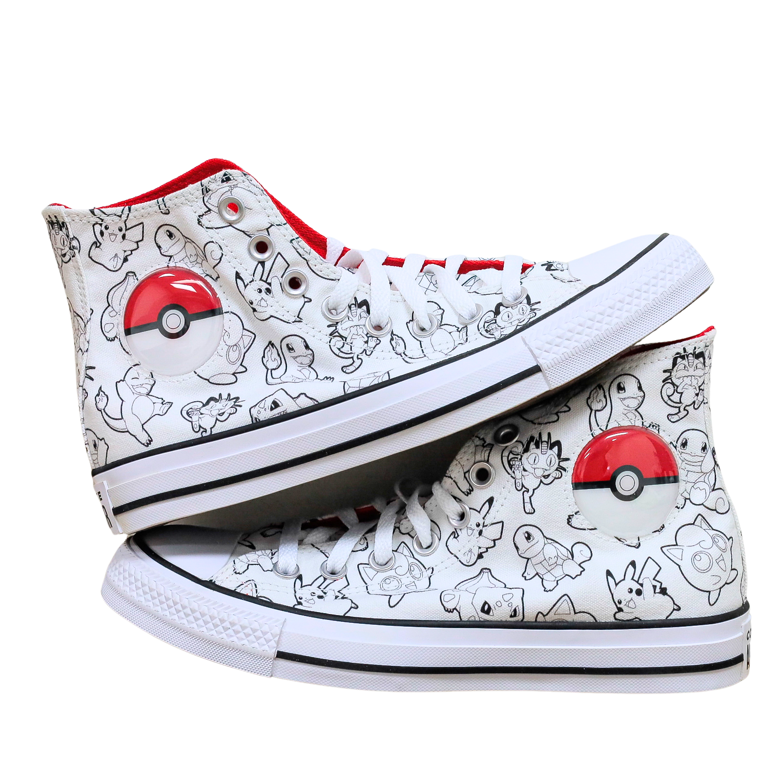 Size 6.5M 8.5W Converse x Pokemon Unisex A01651C CTAS HI White 100% Authentic
