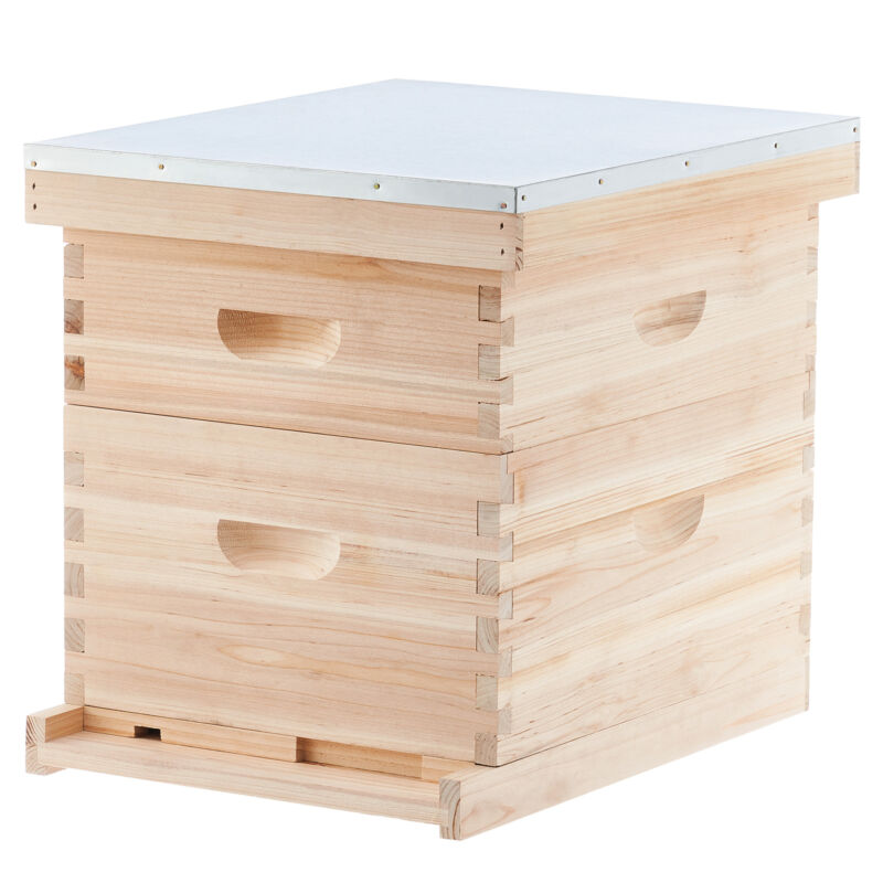 Beehive 20 Frame Complete Box Kit 10 Deep &10 Medium Langstroth Bee Hive Frames