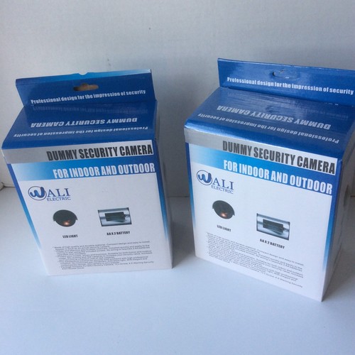 2 Dummy Bullet Security Cameras Fake Surveillance CCTV Wali Indoor Outdoor