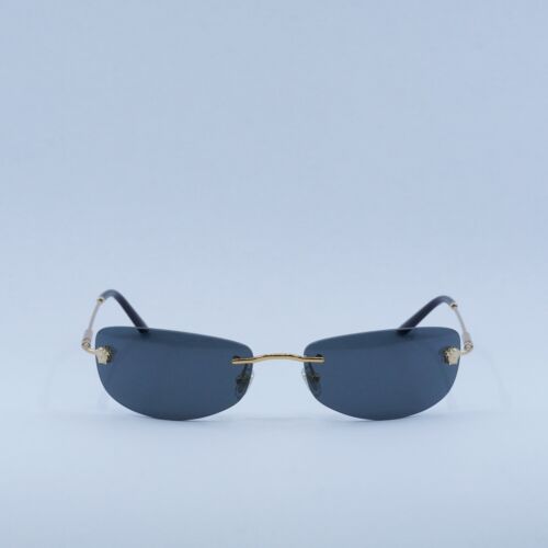 Pre-owned Versace Ve2279 100287 Gold/dark Grey 60-18-135 Sunglasses In Gray