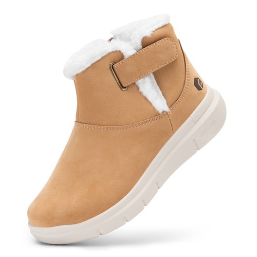 FitVille Women's Winter Boots Wide Width Ankle Snow Boot with Furry Adjustable