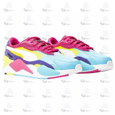 WMNS Puma RS-X3 Puzzle Beetroot Purple Pink Yellow White Blue 373797-08 Sneaker