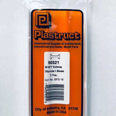 Plastruct 90521 Styrene I Beam 9/16''x 15'' (3)
