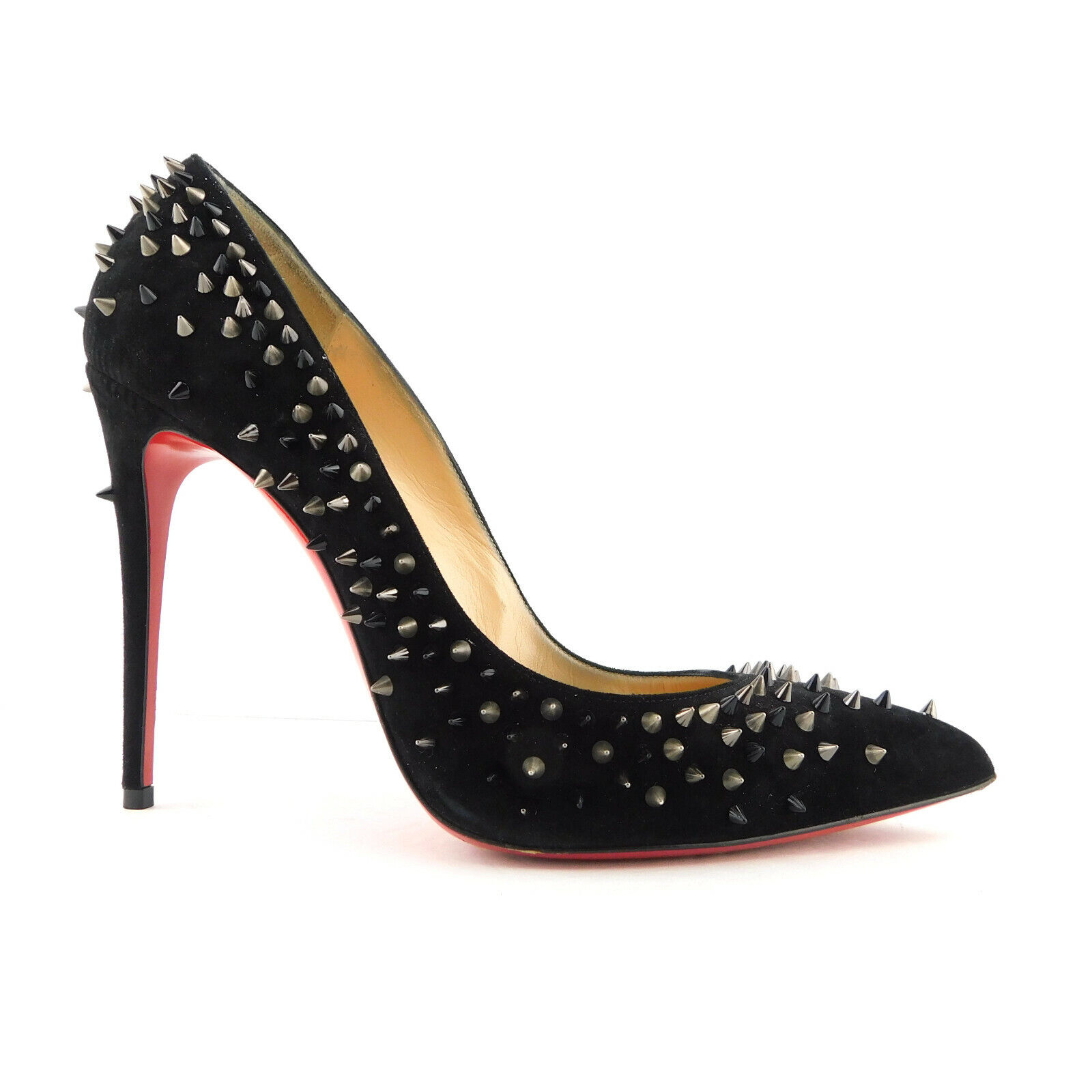 CHRISTIAN LOUBOUTIN Size 8.5 ESCARPIC Black Suede Spike CHRISTIAN LOUBOUTIN Size 8.5 ESCARPIC Black Suede Spike