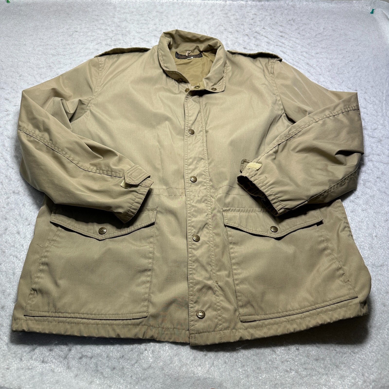 Vintage Eddie Bauer Storm Shed Jacket Khaki Full ZIp Mens