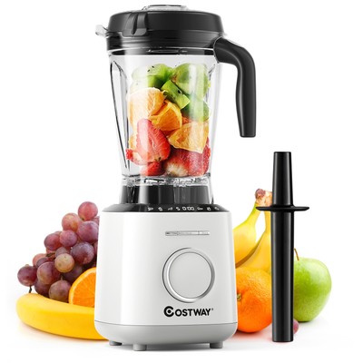 Costway Countertop Smoothies Blender 1500W 10 Speed w/ 6 Pre-Setting Programs