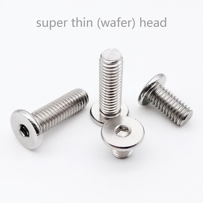 M3-M6 ss Allen Hex Hexagon Socket Ultra Thin Low Flat Wafer Cap Head Screw Bolt