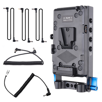 V-mount Battery Power Plate D-Tap+15mm Rod Clamp Kit for Blackmagic BMPCC 4K 6K
