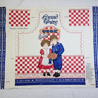Apron Grand Prize Cook Fabric Panel Cut & Sew Blue Ribbon Brand Crafts Cooking