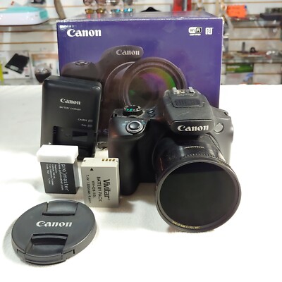 Canon PowerShot SX60 HS 16.1MP Digital Camera Black 3 Battery DS
