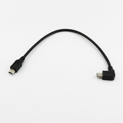 1x Mini USB Type B Male To Male Left Angle Plug Sync Data Extension Cable 27cm