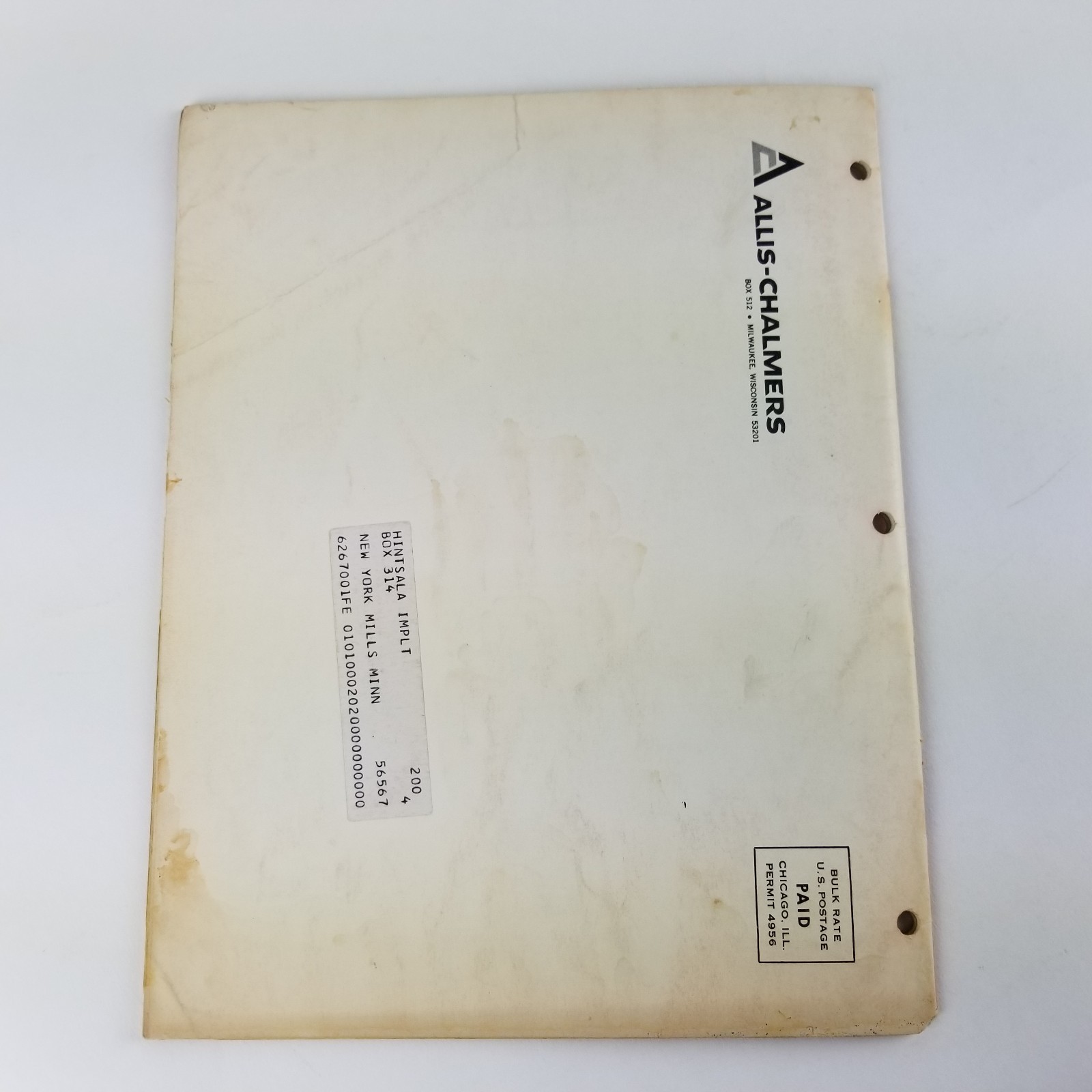 Allis Chalmers Model GL 440 Corn Head Operators Manual Model G Cleaner Combine