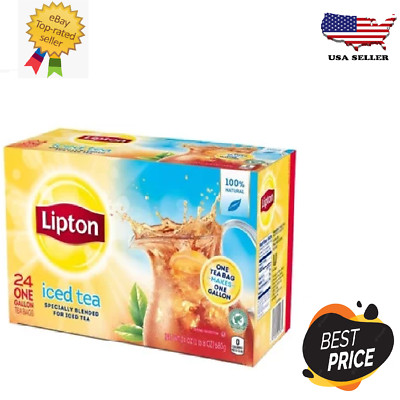 New Lipton Gallon Sized Iced Black Tea, Tea Bags 24 Count Box Free Shipping