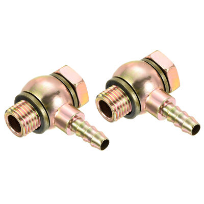2pcs 8mm Barbed M14x1.5 Male Thread Hose Fittings Elbow Connectors Carbon Steel
