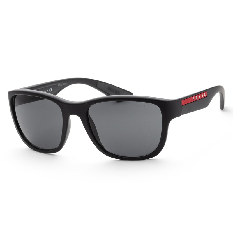 Prada Men Linea Rossa 55mm Blackrubber Sunglasses PS01US-DG05S0-55