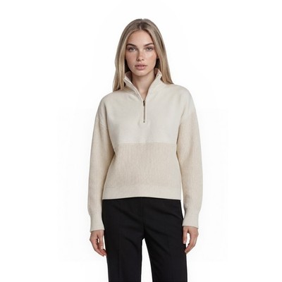 Haven Well Within 100% Organic Cotton Quarter Zip Sweater Womens Size Medium Top