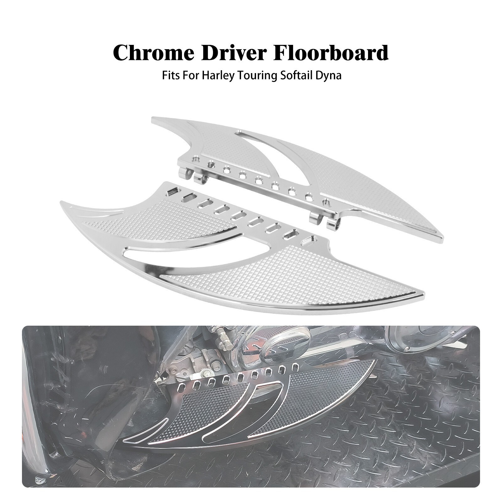 Chrome Driver Floorboards Foot Rests Fit For Harley Heritage Springer 1997-2003