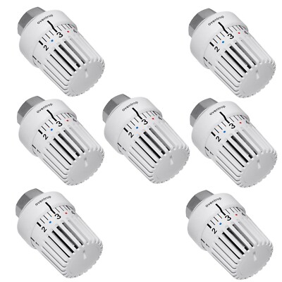 7 Piece Oventrop Thermostatic Head M 30 X 1,5 1011465 Uni LH with Zero White