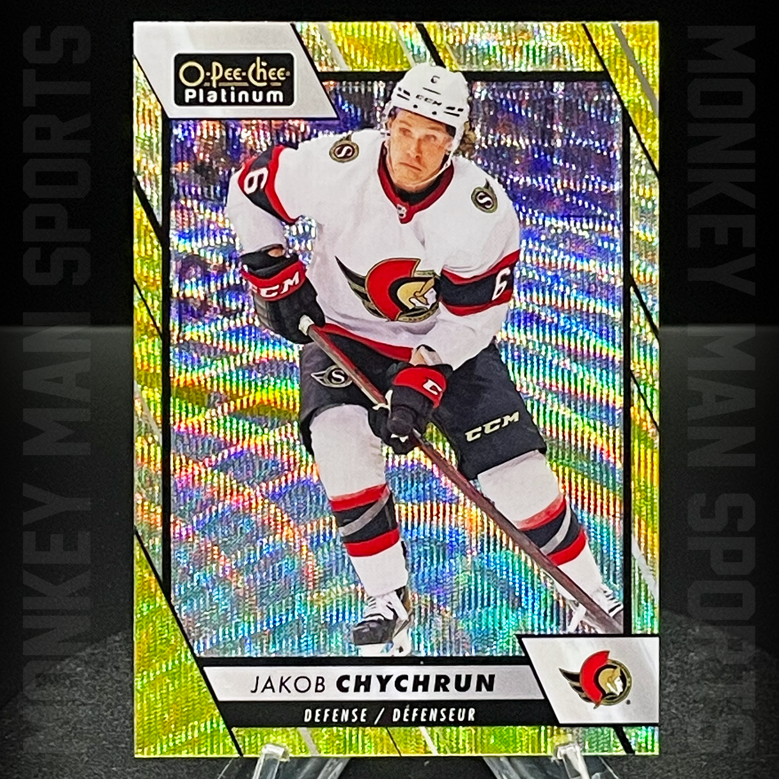 2023-24 OPC Platinum - Jakob Chychrun - #38 NEON YELLOW SURGE SENATORS MINT
