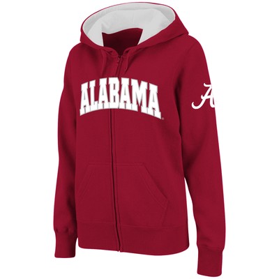 Women's Stadium Athletic Crimson Alabama Crimson Tide Arched Name Full-Zip
