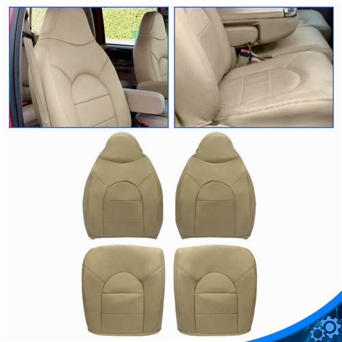 Для Ford F250 1999-2000 годов выпуска Обивка переднего сиденья водителя/пассажира Коричневая спереди + сзади