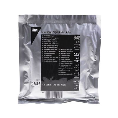 3M Scotchcast Quick Step Double Sided Felt Padded Precut Splint 4 x 15'' White 