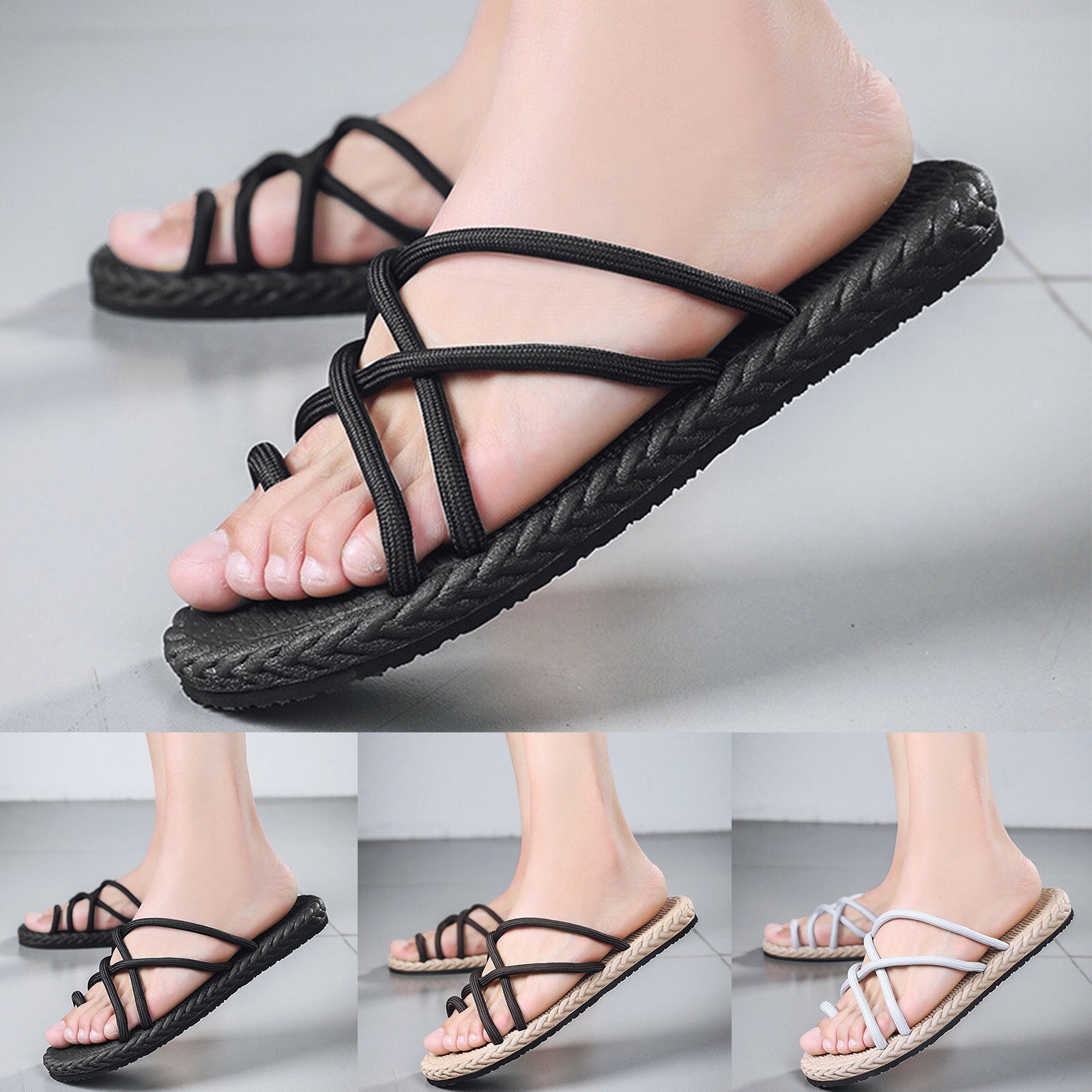 Men Shoes Flat Flip Flops Personalized Casual Sandals Fashion Outerwear Beach