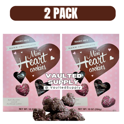 Trader Joe's Mini Dark Chocolate Heart Cookies 2 Pack