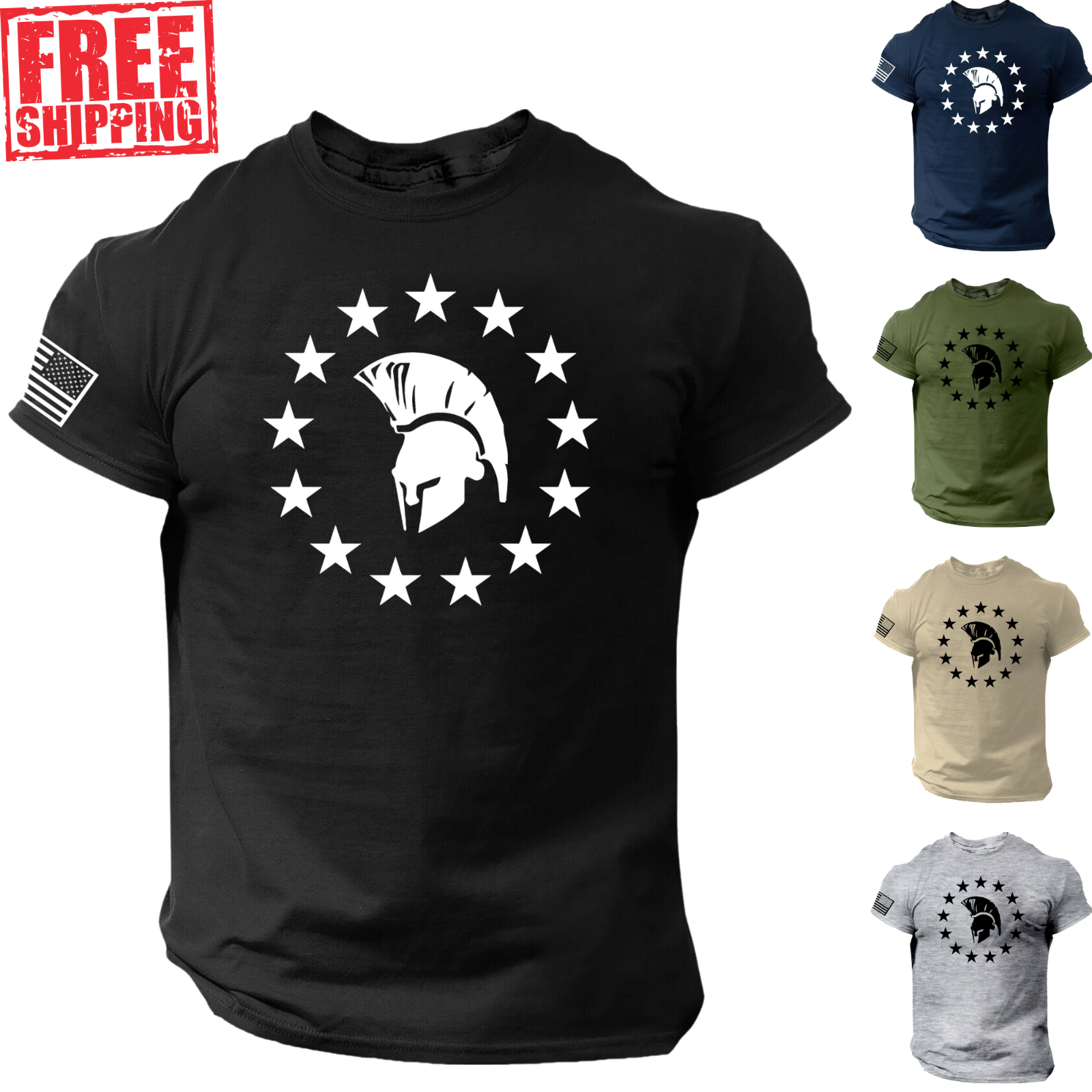 American Spartan T-Shirt, USA, Freedom, Molon Labe, Second Amendment, Military