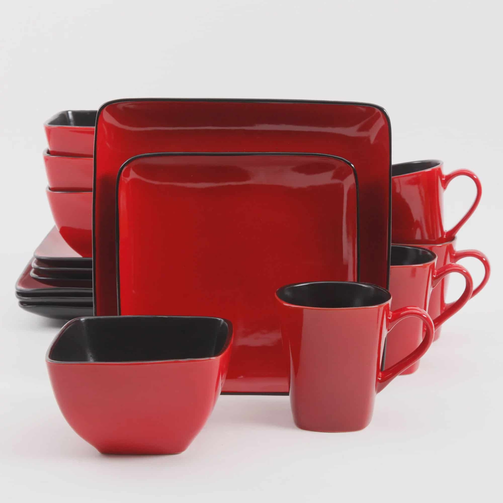 Столовый сервиз quadrato Oxfo Red Black