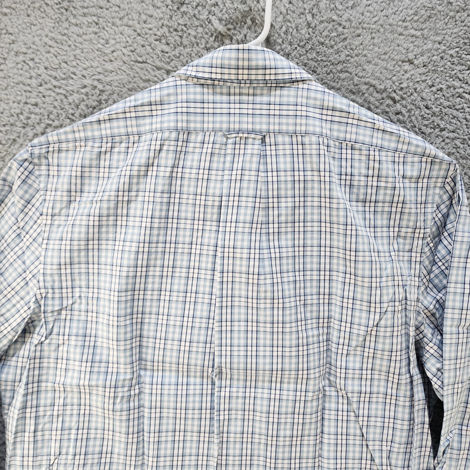 The Men's Store Classic Plaid Button Up Shirt Men's L Slate Blue Collared L/S - Picture 10 of 11