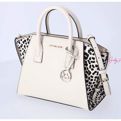 Michael Kors Avril Small Leather Cheetah Print Calf Hair