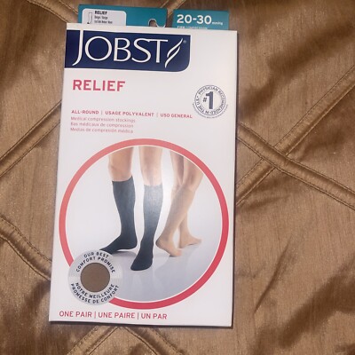 Jobst Relief Medical Compression Stocking Knee High Closed Toe 20-30 mmhg Beige