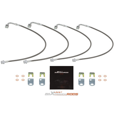 Front Rear Extended Brake Lines for Jeep Wrangler JK 2007-2018 4