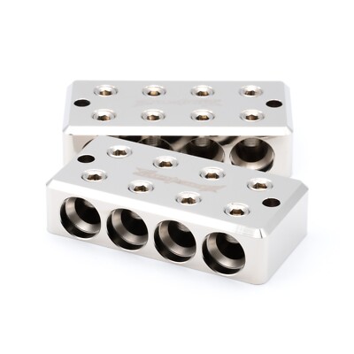 Pair ILL Customz 4 IN 4 OUT 1/0 AWG 0 Gauge Power and Ground Distribution Blocks
