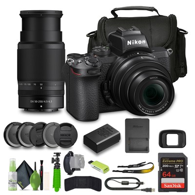 Nikon Z50 Mirrorless Camera with 16-50mm and 50-250mm Lens Bundle