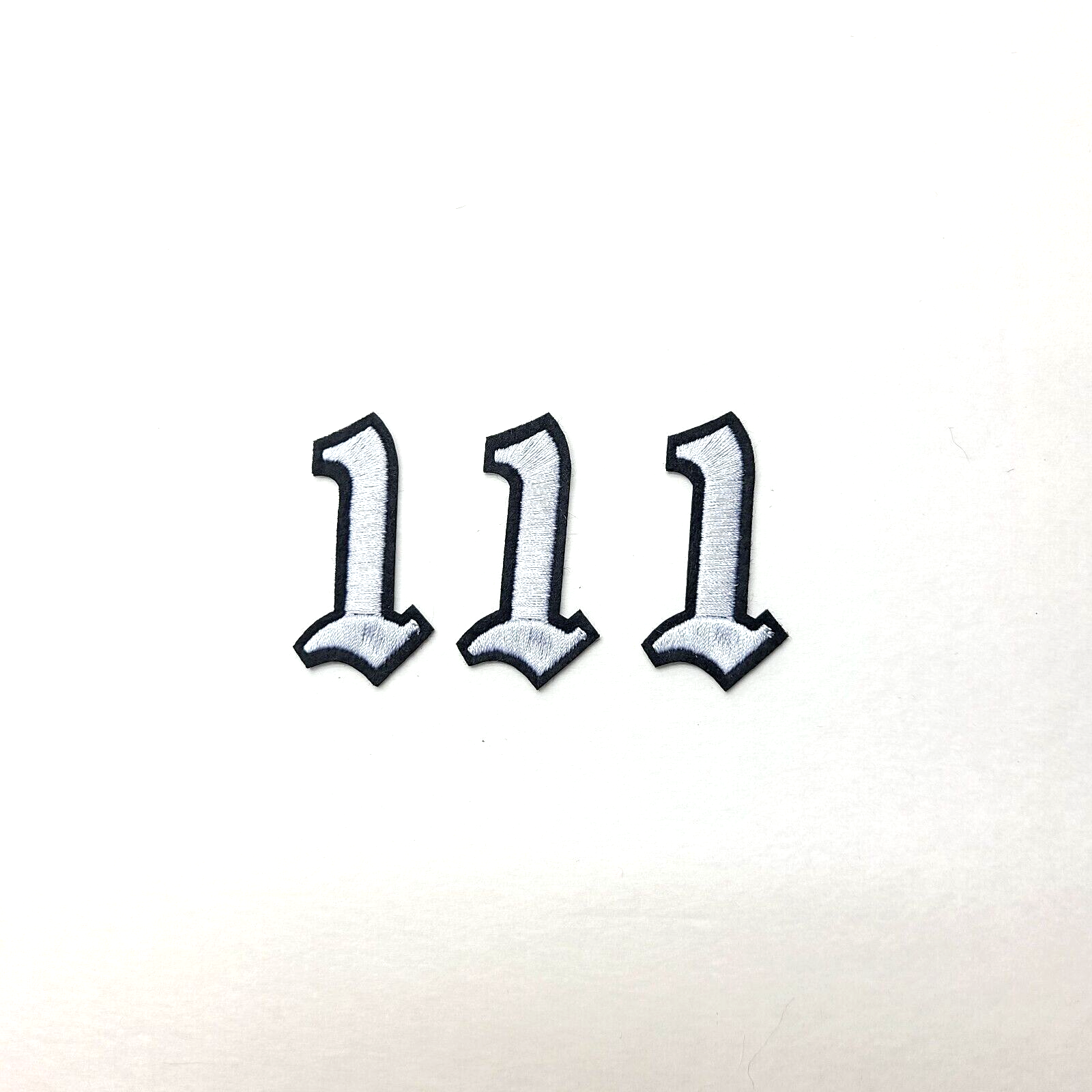 111 Angel Numbers Black & White Iron-On Embroidered Patch